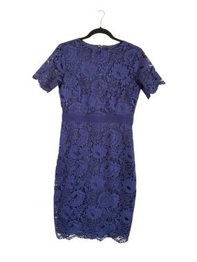 Alexia Admor Cobalt Blue Floral Lace Midi Dress